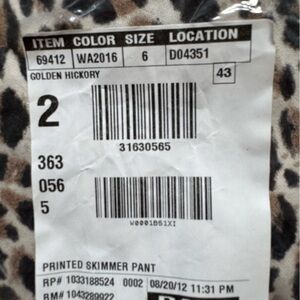 J. Crew Leopard Print Ankle Pants - Black and Cream